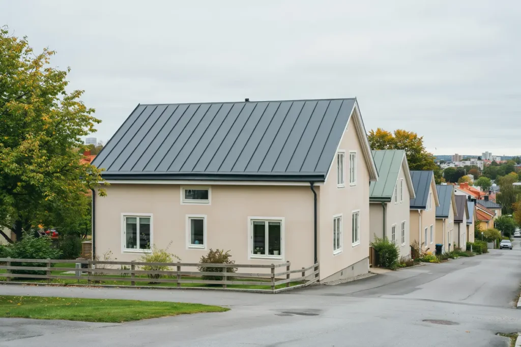 renovering av pl ttak p kedjehus i h sselby g rd