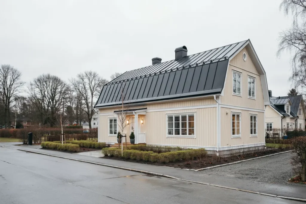 takm lning av pl ttak p villa i h sselby g rd h sselby